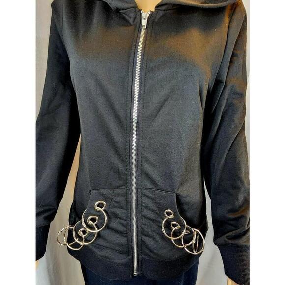 Dressfo hoodie Black with metal rings - Picture 8 of 12